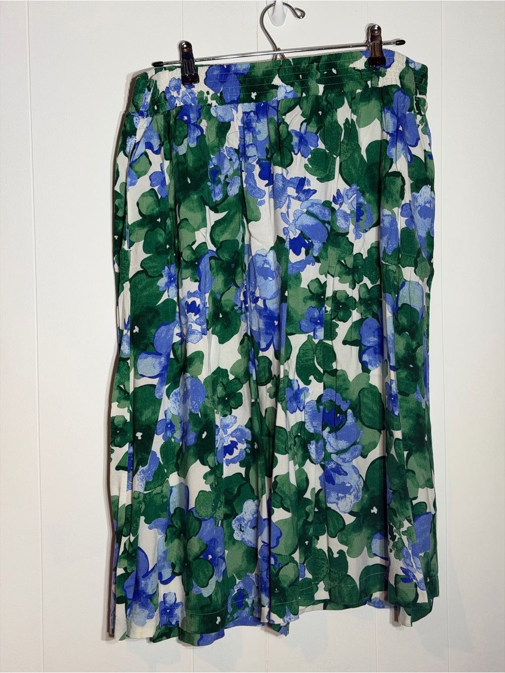 croft & barrow Green and Blue Floral A-Line Skirt